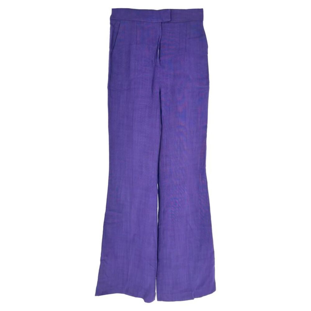 Galvan London Flared Trousers in Purple Viscose